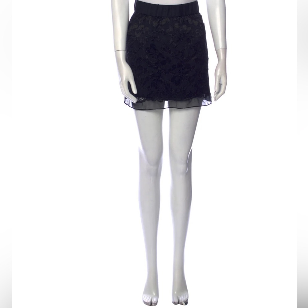 Diane von Furstenberg black lace skirt